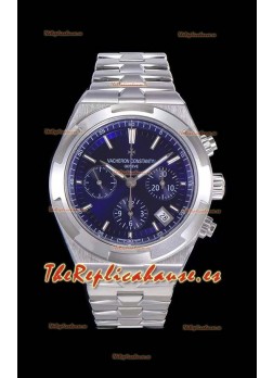 Vacheron Constantin Overseas Cronógrafo Dial Azul Reloj Réplica Suizo - Correa de Acero Inoxidable