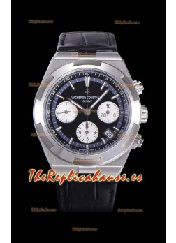 Vacheron Constantin Overseas Cronógrafo Dial Negro Reloj Réplica Suizo - Correa de Piel