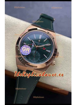 Vacheron Constantin Overseas Dual Time Oro Rosado Reloj Réplica Suizo Espejo 1:1 en Dial Verde