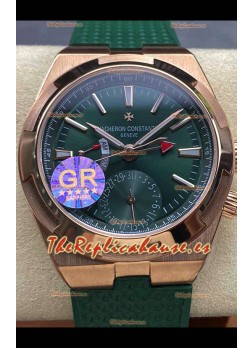 Vacheron Constantin Overseas Dual Time Oro Rosado Reloj Réplica Suizo Espejo 1:1 en Dial Verde