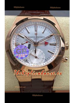 Vacheron Constantin Overseas Dual Time Oro Rosado Reloj Réplica Suizo Espejo 1:1 in Dial Acero
