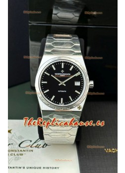 Vacheron Constantin Historiques 222 Super Clone 37MM Caja Acero Reloj en Dial Negro 