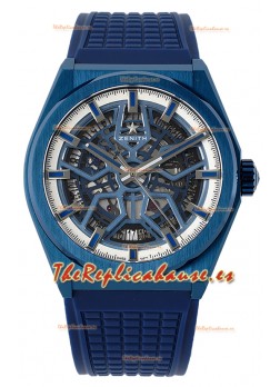 Zenith Defy Classic Skeleton 41MM Azul Cerámica Men's Reloj Réplica Suizo