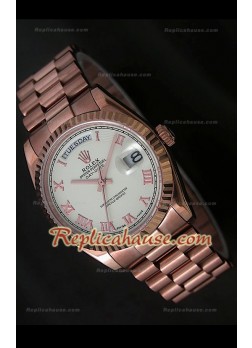 Rolex DayDate Reproducción Reloj Suizo en Oro Rosa 
