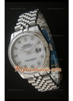Rolex Datejust Reproducción Reloj Suizo con Esfera Blanca