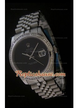 Rolex Datejust Reproducción Reloj Suizo con Esfera de color Negro