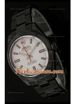 Réplica Reloj Suizo Rolex Edición  Milgauss Blackout  con Esfera Blanca