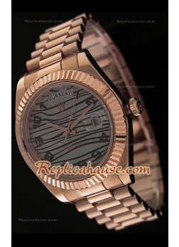Rolex Daydate Reproducción Reloj Sizo en Oro Rosa - 41MM
