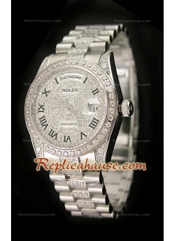 Rolex Daydate Réplica Reloj Suizo con Diamantes