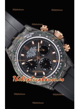 Rolex Daytona DiW Forged Reloj Réplica a espejo 1:1 Caja de Carbono con Correa color Negro