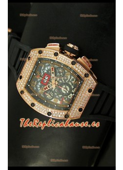 Richard Mille Edición Felipe Massa, Reloj Réplica Suiza en Caja de Oro Rosado y Titanio