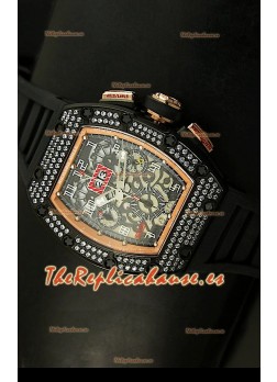 Richard Mille Edición Felipe Massa, Reloj Réplica Suiza en Caja de Oro Rosado/PVD