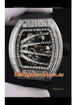 Reloj Richard Mille 59-01 Superclon con caja incrustada de diamantes