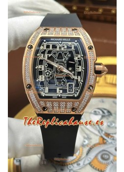 Reloj Richard Mille RM67-01 Superclon extraplano de oro rosa con diamantes incrustados