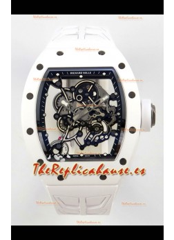  Reloj Richard Mille RM055 MVMNT con volante de inercia variable de cerámica blanca Superclon