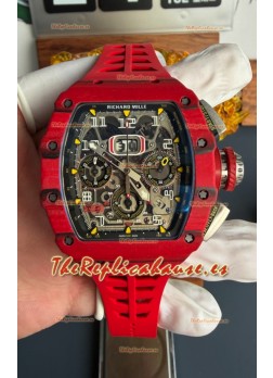 Reloj Richard Mille RM11-03 Superclon con caja de carbono rojo TPT