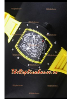 Richard Mille RM055 Bubba Watson Reloj Réplica Suizo Indicadores en Amarillo