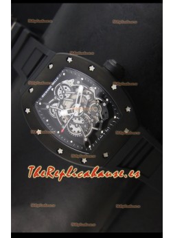 Richard Mille RM055 Bubba Watson Reloj Réplica Suizo Indicadores en Negro