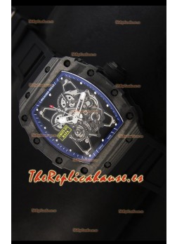Richard Mille RM35-01 Edición Rafael Nadal, Reloj Réplica Suizo Indicadores en Azul
