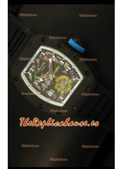 Richard Mille RM036 Jean Todt Forged Carbon Bezel Titanium Watch - Edición con todo en Azul y Blanco