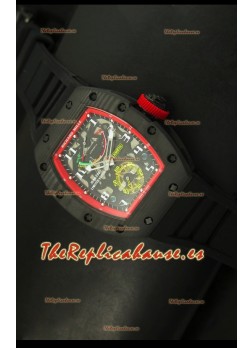 Richard Mille RM036 Jean Todt Forged Carbon Bezel Titanium Watch - Edición Roja