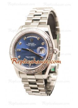 Rolex Day Date Silver Reloj Suizo