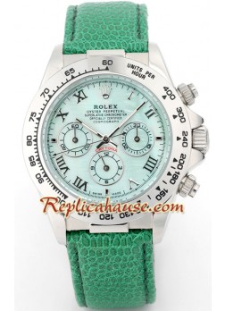 Rolex Réplica Daytona Green Leather Reloj para hombre