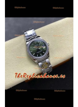 Reloj Rolex Superclon Datejust de 31 mm con esfera verde y esfera Oyster Superclon