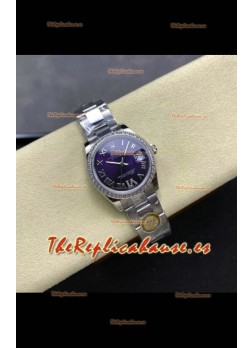 Reloj Rolex Superclon Datejust de 31 mm con esfera azul oscuro