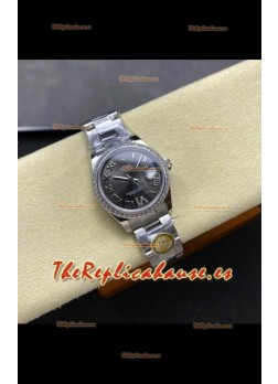 Reloj Rolex Superclon Datejust de 31 mm con esfera gris y esfera Oyster Superclon