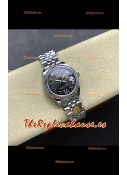 Reloj Rolex Superclon Datejust de 31 mm con esfera gris y Jubilee Superclon