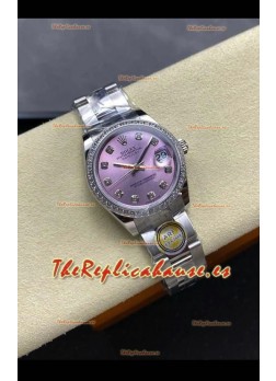 Reloj Rolex Superclon Datejust de 31 mm con esfera rosa y esfera Oyster Superclon