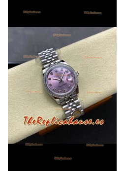 Reloj Rolex Superclon Datejust de 31 mm con esfera rosa y Jubilee Superclon