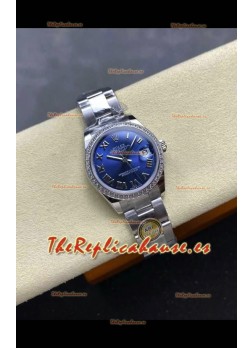Reloj Rolex Superclon Datejust de 31 mm con esfera azul oscuro
