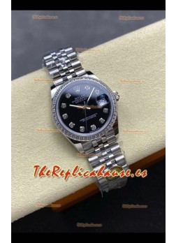 Reloj Rolex Superclon Datejust de 31 mm con esfera negra y Jubilee Superclon