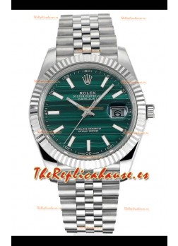 Reloj Rolex Datejust movimiento Cal.3235, esfera a rayas verdes y 41 mm, réplica de alta calidad