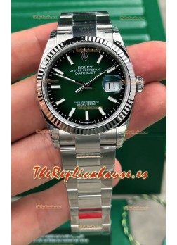 Reloj Rolex Datejust 126234 con esfera verde degradada, réplica Oyster Superclon de 41 mm