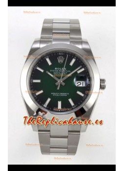 Reloj Rolex Datejust 126234 con esfera verde, caja Oyster, MVMNT con volante de inercia variable, superclon de 41 mm