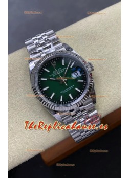 Reloj Rolex Datejust 126234 con esfera verde degradada, 36 mm, Jubilee, MVMNT con volante de inercia variable, superclon
