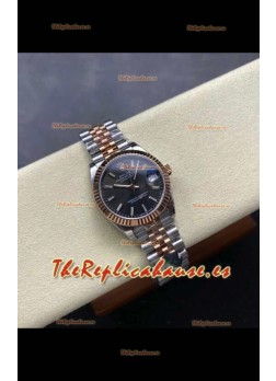 Reloj Rolex Superclon Datejust con esfera gris y caja bicolor de 31 mm