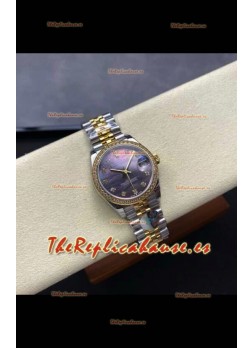 Reloj Rolex Superclon Datejust de 31 mm con esfera perlada y oro amarillo