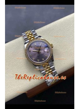 Reloj Rolex Superclon Datejust de 31 mm con esfera rosa y oro amarillo