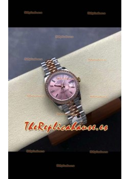 Reloj Rolex Superclon Datejust de 31 mm con esfera color champán y oro rosa