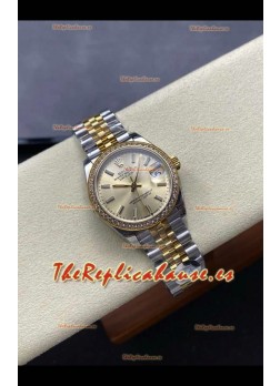 Reloj Rolex Superclon Datejust de 31 mm con esfera dorada y oro amarillo