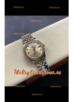 Reloj Rolex Superclon Datejust de 31 mm con esfera dorada y oro amarillo