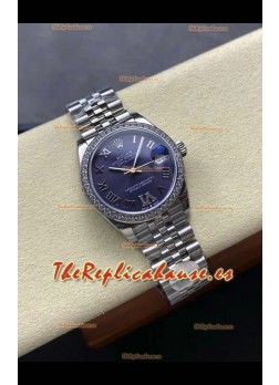 Reloj Rolex Superclon Datejust de 31 mm con esfera morada y caja de acero