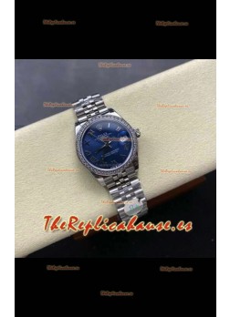 Reloj Rolex Superclon Datejust de 31 mm con esfera azul marino
