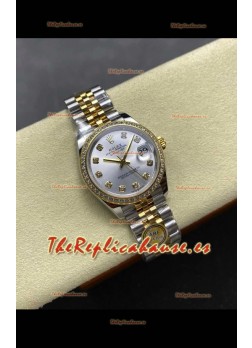 Reloj Rolex Superclon Datejust de 31 mm con esfera de acero y oro amarillo
