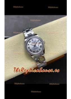 Reloj Rolex Superclon Datejust de 31 mm con esfera y caja de acero