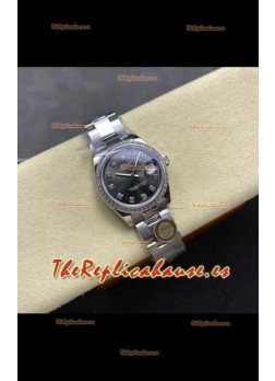 Reloj Rolex Superclon Datejust de 31 mm con esfera gris y esfera Oyster Superclon